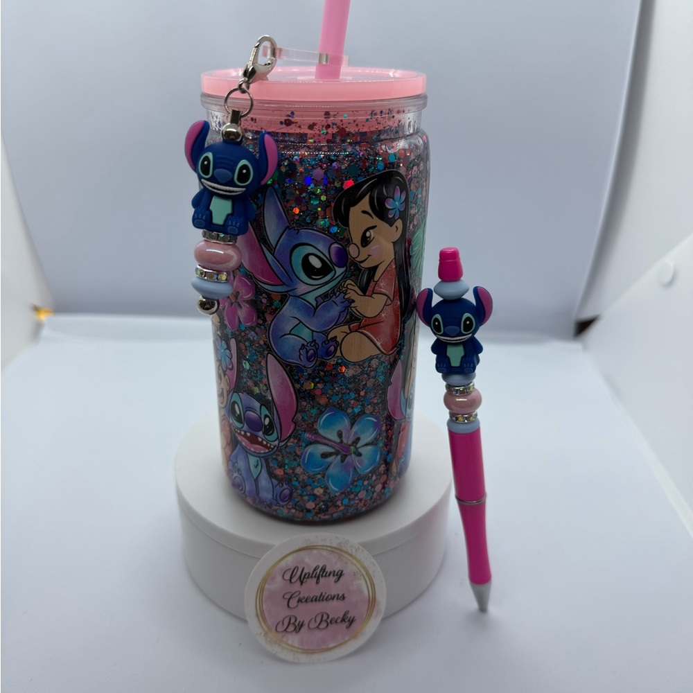 Glittery Character Tumbler and Pen Set